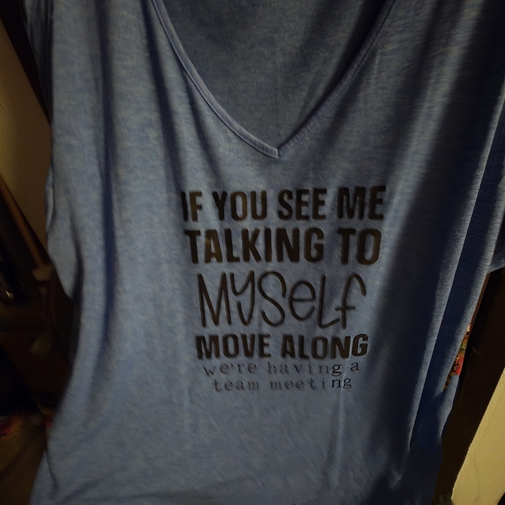 Blue Graphic V-Neck T-Shirt